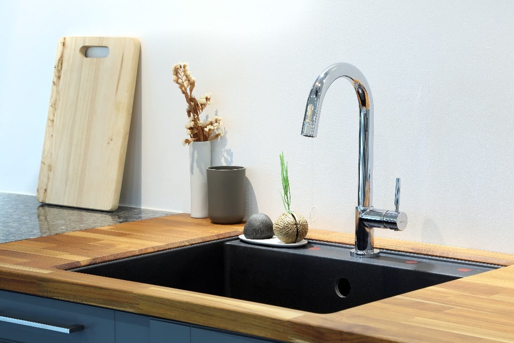 Kitchen Sink Replacement of a wooden counter top Self-Rimming Sink